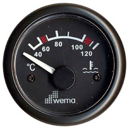 Wema Temperature Gauge 40-120C Black 52mm 12/24V 110355