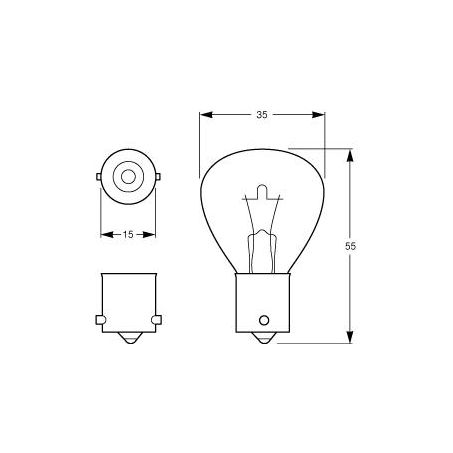 Hella Bayonet Ba15S Globe 12V 45W U1245