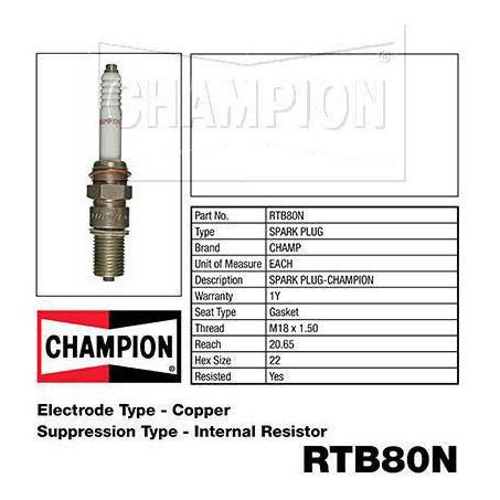 Champion Industrial Spark Plug RTB80N