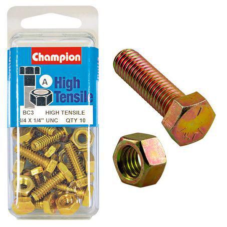 CHAMPION AUTO PARTS Champion Screw & Nut Pack 3/4in. x 1/4in. UNC BC3
