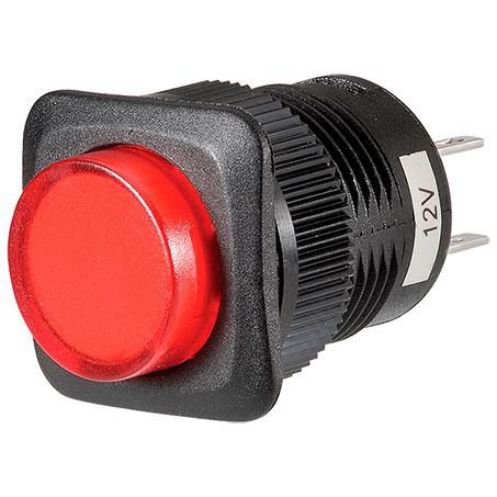 Narva Push/Push Button Switch Off/On SPST Red LED (Contacts Rated 6A @ 12V)