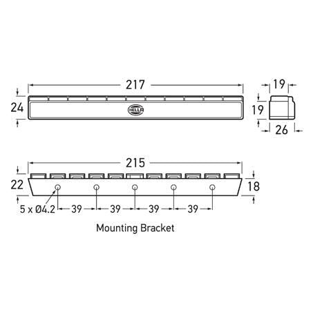 HELLA Day Time Running Light LED 12V Rectangle Universal -Single 1008