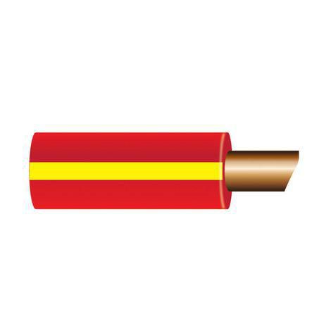 OEX 2mm Single Core Automotive Cable Red With Yellow Trace 50M