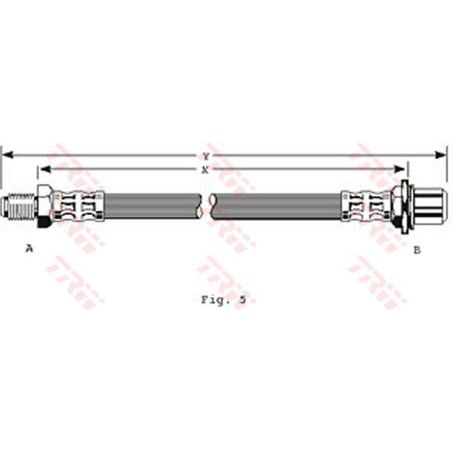 TRW Brake Hose Front (455mm / M10 x 1)