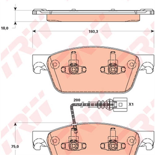 TRW Brake Pad Set Inc. Wear Sensor