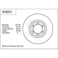 TRW Disc Brake Rotor 277mm x 20.4 Min