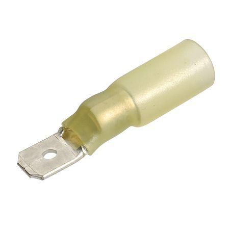 Narva Crimp Terminal Male Blade Yellow Terminal Entry 6.3 x 0.8mm Heat Shrinkable 50Pk 56324