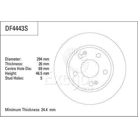 TRW Disc Brake Rotor 294mm 24.4 Min