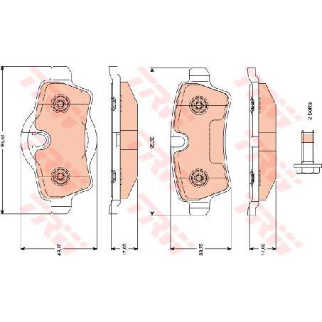 TRW Brake Pad Set (DB2214)