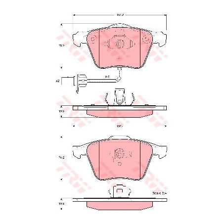 TRW Brake Pad Set Inc. Wear Sensor