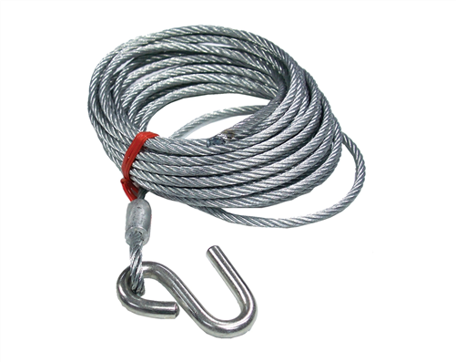 CM TRAILER WINCH ROPE & S HOOK 8MM X 4M