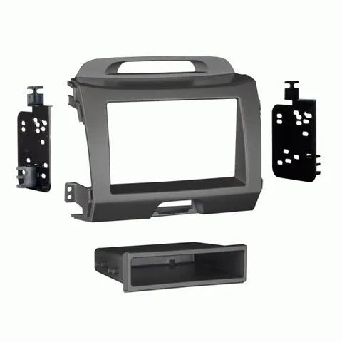 Kia Sportage 2011-2016 Double DIN Dash Kit | Grey Facia & Radio Installation Panel