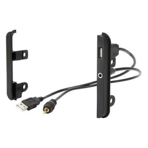 SUITS TOYOTA CENTER CONSOLE SIDE TRIM PANEL WITH INTEGRATED USB & 3.5MM AUX JACKS | OEM STYLE REPLACEMENT