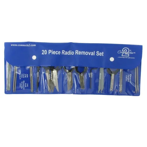 Connects2 Universal 20-Piece Car Radio Removal Tool Kit | DIN & Double DIN Key Set
