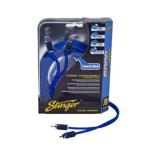 Stinger 6000 Series 2-Channel RCA Cable | 5m Premium Twisted Pair Interconnect