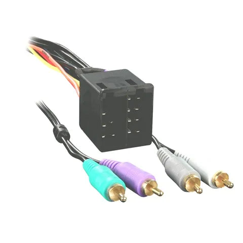 Amplified Line Output Converter Harness for Land Rover, Mercedes, Chrysler | ISO to RCA with Signal Sensing