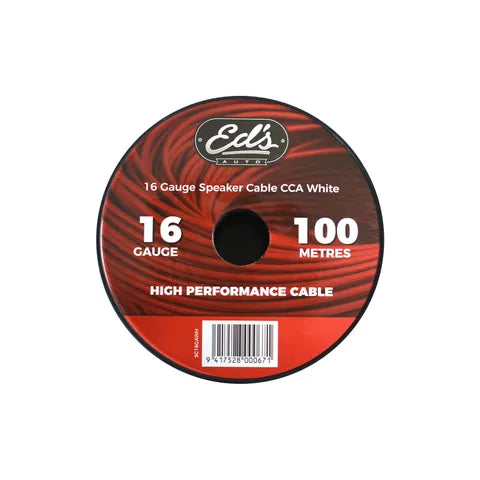 EDS EBS-16-100M 16 Gauge CCA Speaker Cable | White | 100 Metre Roll