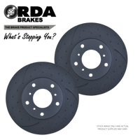 Slotted & Dimpled Disc Brake Rotor Pair Vented 295mm RDA7975D