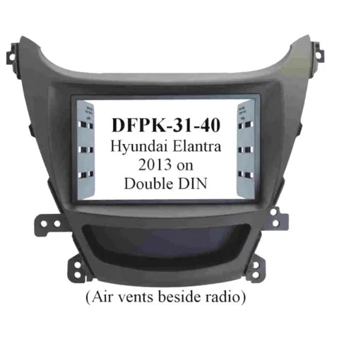 Metra 95-7307B Black Double DIN Dash Kit | 2013-2015 Hyundai Elantra (MD3)