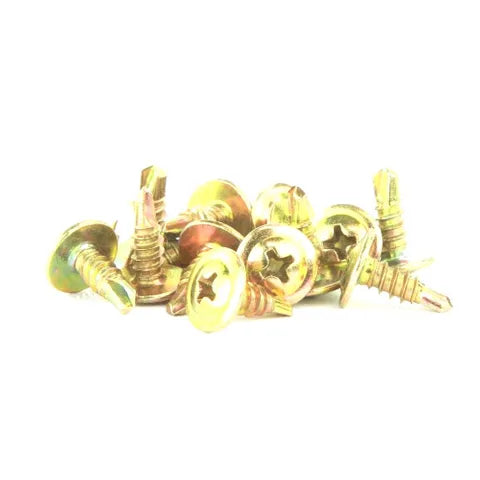 #8 x 12mm Gold Button Head Self-Drilling Screws | Zinc Plated (Pack of 100)