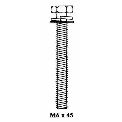 M6 x 45mm Hex Head Bolt | Black Zinc Plated, Sold Individually