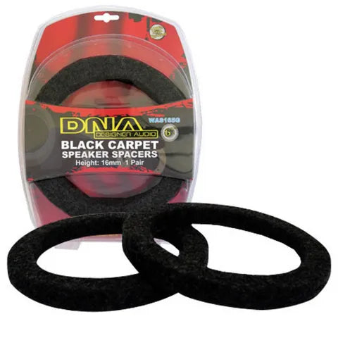6.5" Car Audio Speaker Spacers - 16mm Thick MDF with Black Carpet for Clearance & Bass