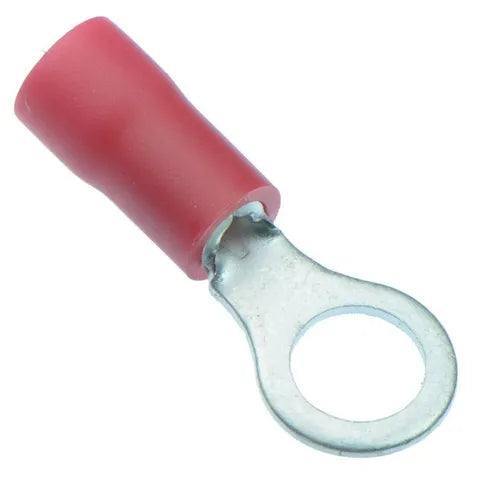 Red Insulated Ring Terminals | 5.3mm Stud, 16-14 AWG (100-Pack)