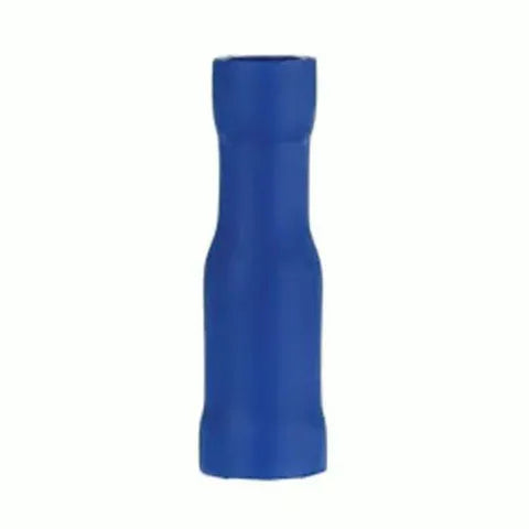 Blue Female Bullet Connectors | 100-Pack | Insulated 16-14 AWG Terminals
