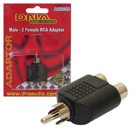 RCA Male to 2 RCA Female Splitter Adapter | 1 Input to 2 Outputs Y-Cable