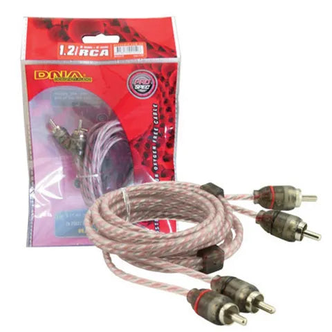 DNA Pro Spec RCA Interconnect Cable | 1.2m Twin RCA to RCA (Red Pair)