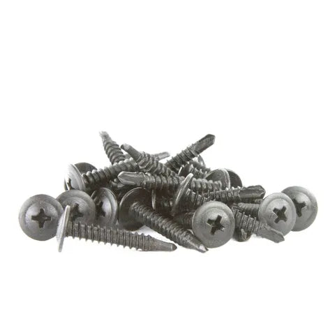 #8 x 25mm Black Button Head Self-Drilling Screws | Zinc Plated (Pack of 100)