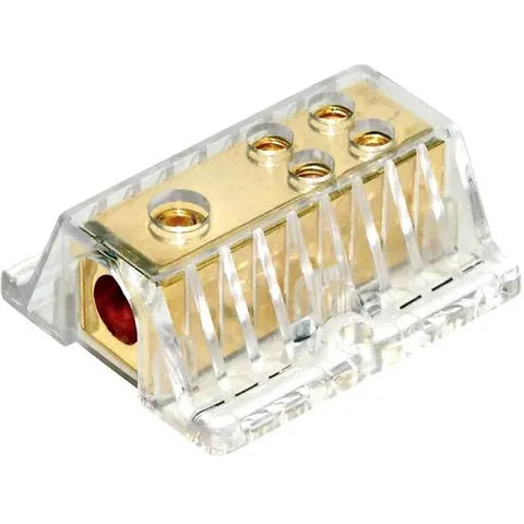 4 Gauge to 4/8 Gauge 4-Way Distribution Block | Fused Power Splitter for Car Audio