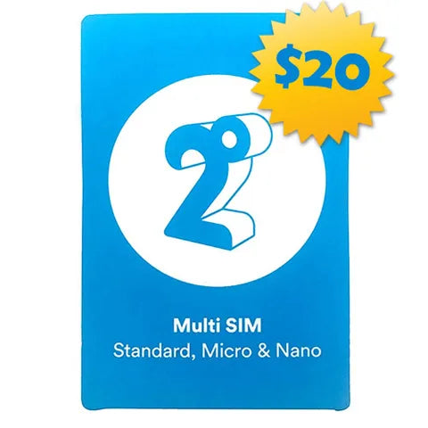 2degrees Prepay SIM Card | Includes $20 Initial Credit for Calls, Text & Data