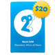 2degrees Prepay SIM Card | Includes $20 Initial Credit for Calls, Text & Data