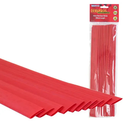 Heat Shrink Tubing 14mm Red (10-Pack) | Large Diameter Color-Coded Sleeves