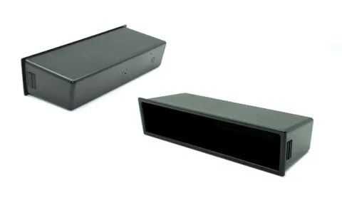 Universal Single DIN Stereo Installation Kit with Storage Pocket (Black)