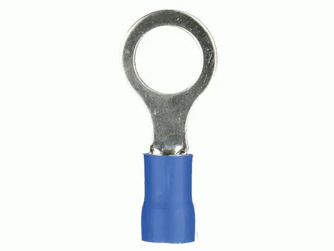 Blue Insulated Ring Terminals | 6.5mm (1/4") Stud | 100-Pack