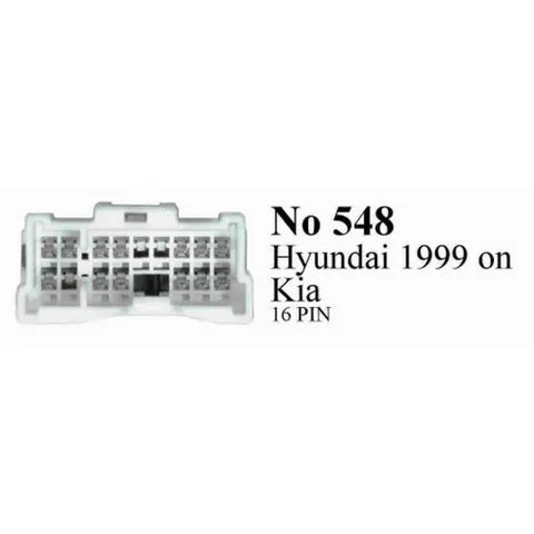 Hyundai Car Stereo Wiring Harness | 16-Pin Plug for Models 1999 Onwards