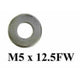 M5 Flat Round Zinc Washer, 12.5mm OD x 1mm Thick, Pack of 100