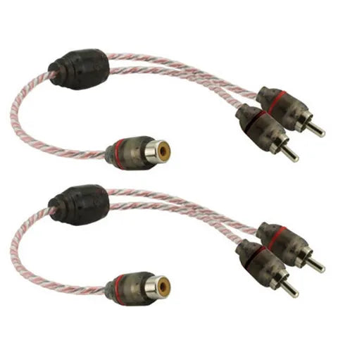 DNA PRO-SPEC RCA Y-Split Cable (Pair) | 1 Female to 2 Male Red Audio Adapter