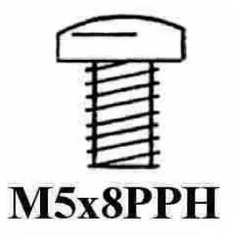 M5 x 8mm Pan Head Machine Screws | Zinc Plated | Pack of 100