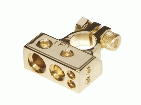 Positive Battery Terminal | Heavy-Duty Brass Post Connector with 3/8" Stud