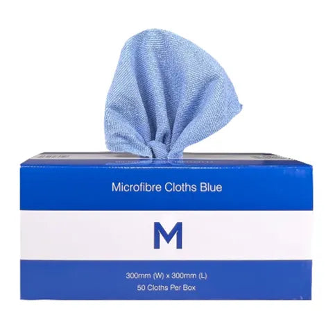 Microfibre Cloth Dispenser â€“ 300mm x 300mm, 185GSM, Blue, 50 Pack