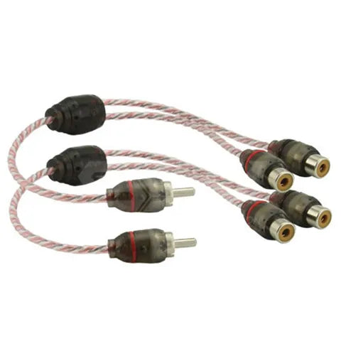 DNA PRO-SPEC RCA Y-Splitter Cable (Pair) | 1 Male to 2 Female Red RCA Adapter