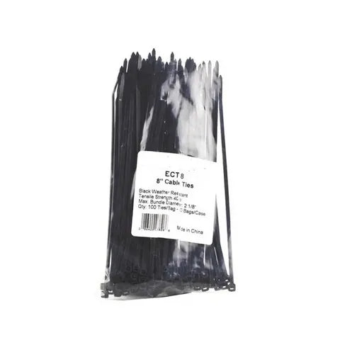 Cable Ties 206mm x 3.6mm (100 Pack) | Heavy-Duty Nylon Zip Ties