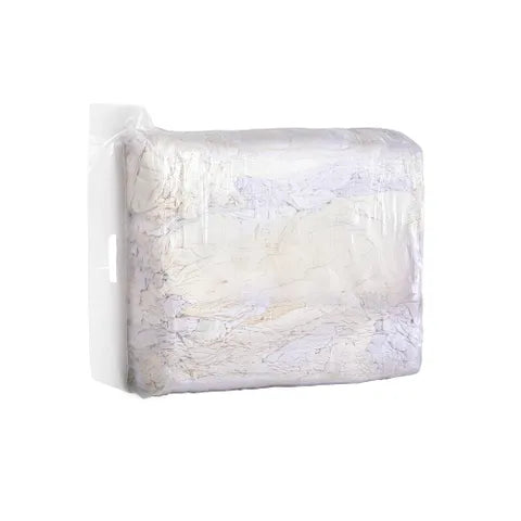 EDS Auto White Cotton T-Shirt Rags â€“ 10kg Compressed Cube