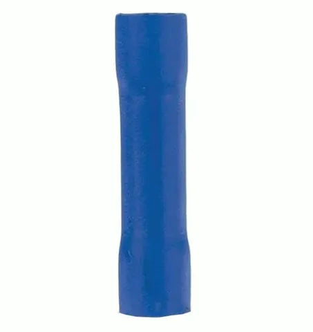 Blue Insulated Butt Connectors | 16-14 AWG (100-Pack) | Crimp Wire Splice Terminals