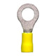 Pack of 100 Yellow Insulated 8.4mm Ring Crimp Terminals | 6-8 AWG Wire Range
