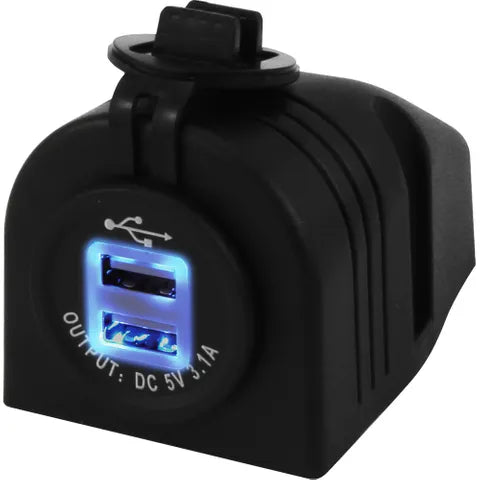 DNA Dual USB Heavy-Duty Charging Port | 5V 3.1A Surface Mount (12-24V)