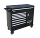 SP Tools 8 Drawer Custom Series Roller Tool Cabinet with Power Tool Cupboard - Black